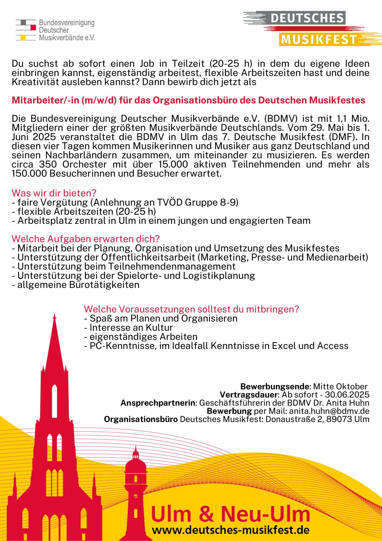  Deutsches Musikfest 2025 – 29.05. – 01.06.2025 Ulm & Neu-Ulm 